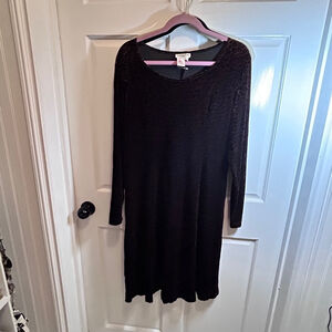 Women's Coldwater Creek Dress, Size 16, Black & Brown Leopard Print like new